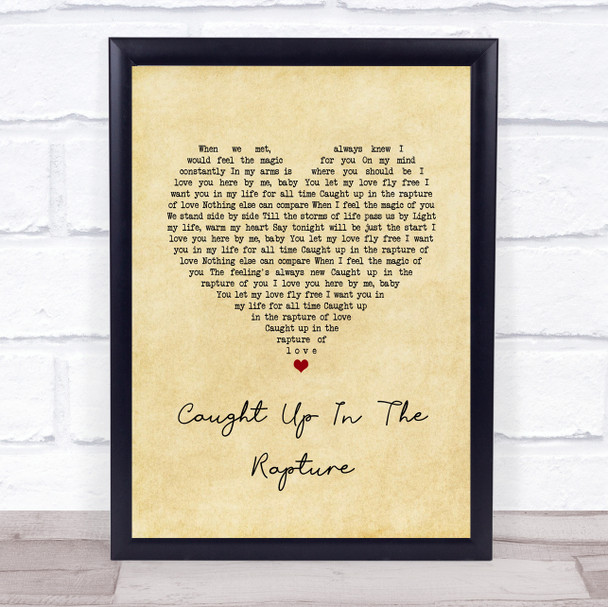 Anita Baker Caught Up In The Rapture Vintage Heart Song Lyric Print