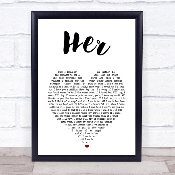 Anne-Marie Her White Heart Song Lyric Print