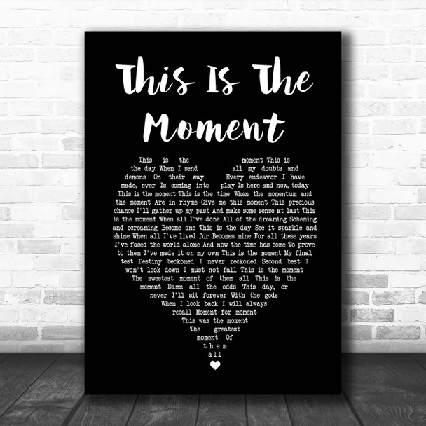 Anthony Warlow This Is The Moment Black Heart Song Lyric Print