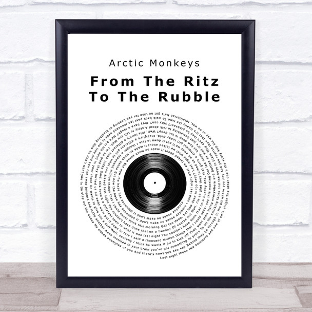 Arctic Monkeys From The Ritz To The Rubble Vinyl Record Song Lyric Print