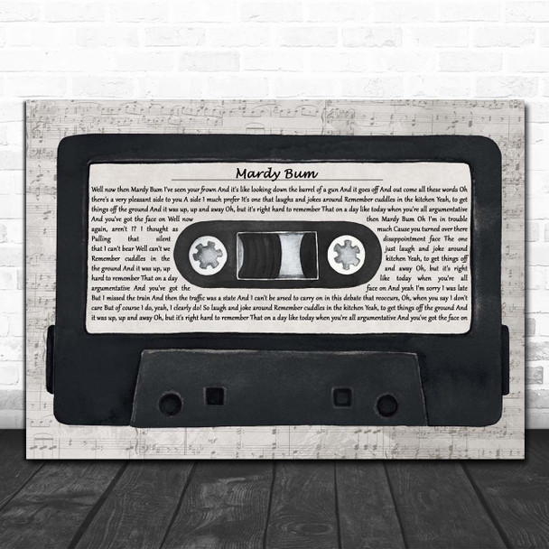 Arctic Monkeys Mardy Bum Music Script Cassette Tape Song Lyric Print