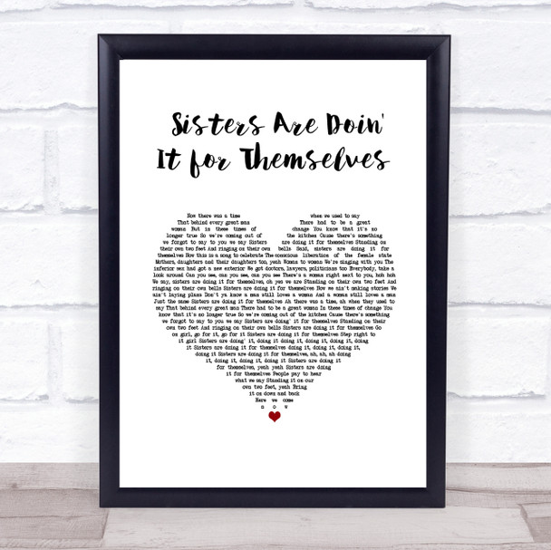 Aretha Franklin Sisters Are Doin' It for Themselves White Heart Song Lyric Print