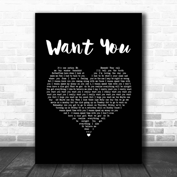 Ayo Jay Want You Black Heart Song Lyric Print