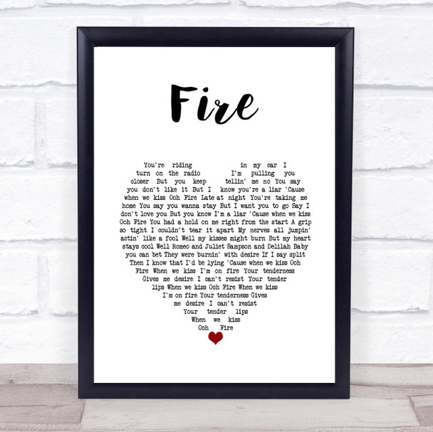 Babyface Fire White Heart Song Lyric Print