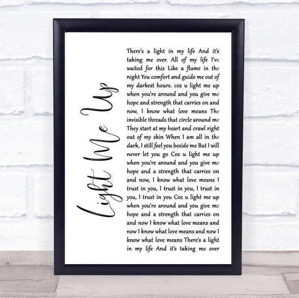 Backstreet Boys Incomplete Script Heart Song Lyric Print