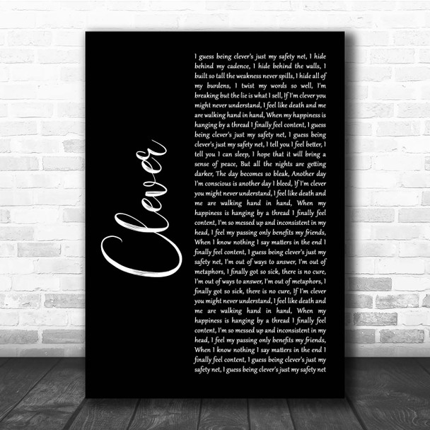 Beartooth Clever Black Script Song Lyric Print
