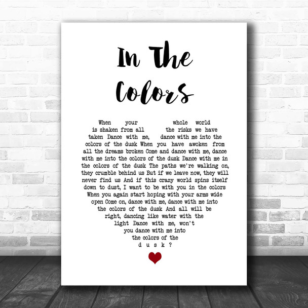 Ben Harper & The Innocent Criminals In The Colors White Heart Song Lyric Print