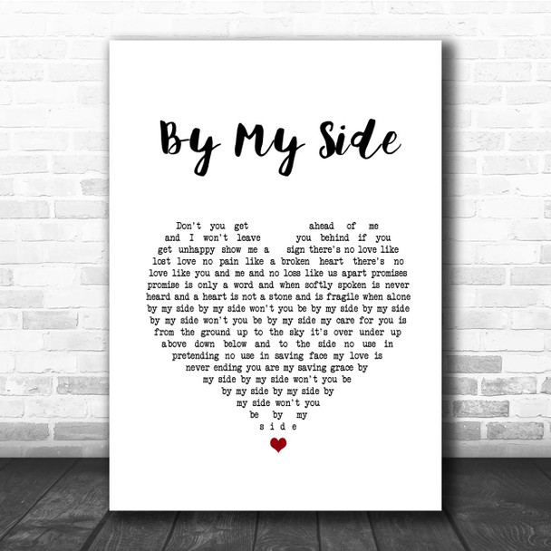 Ben Harper By My Side White Heart Song Lyric Print