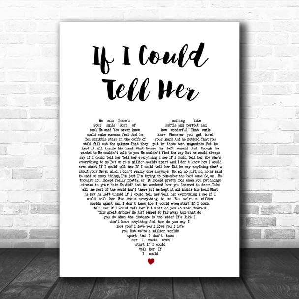 Ben Platt & Laura Dreyfuss If I Could Tell Her White Heart Song Lyric Print