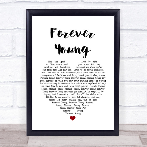 Rod Stewart Forever Young Heart Song Lyric Music Wall Art Print
