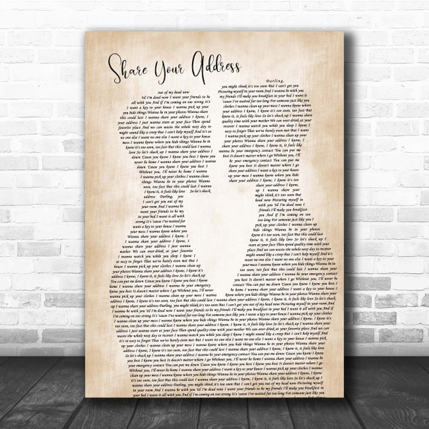 Ben Platt Share Your Address Two Men Gay Couple Wedding Song Lyric Print