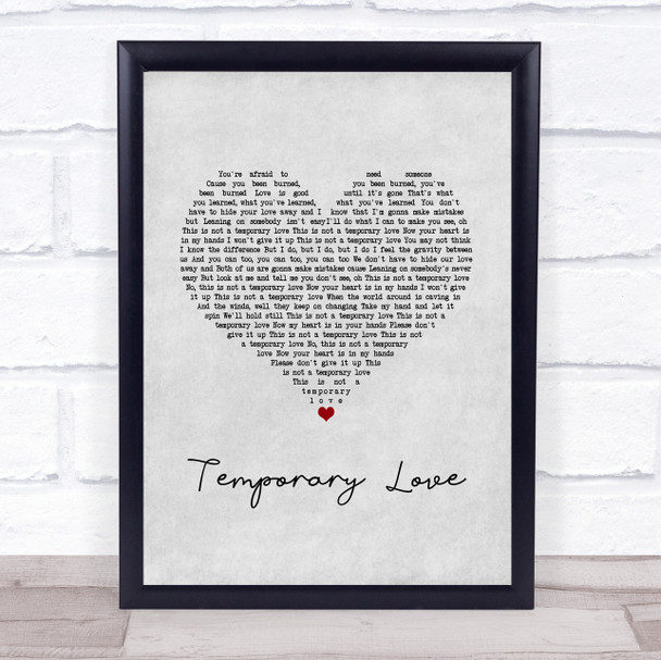 Ben Platt Temporary Love Grey Heart Song Lyric Print