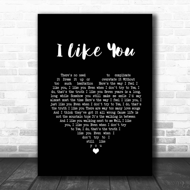 Ben Rector I Like You Black Heart Song Lyric Print