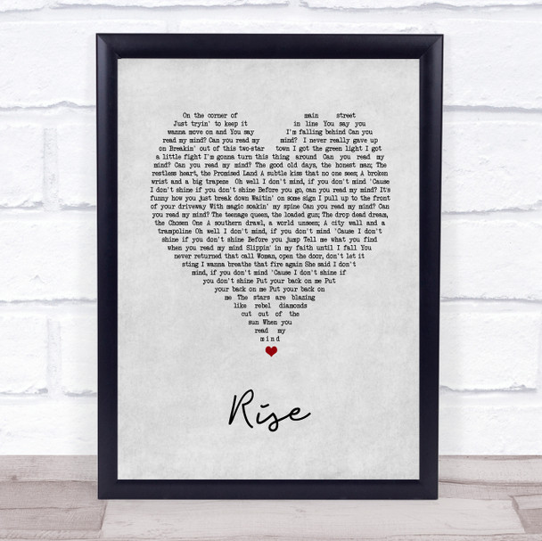 Ben's Brother Rise Grey Heart Song Lyric Print