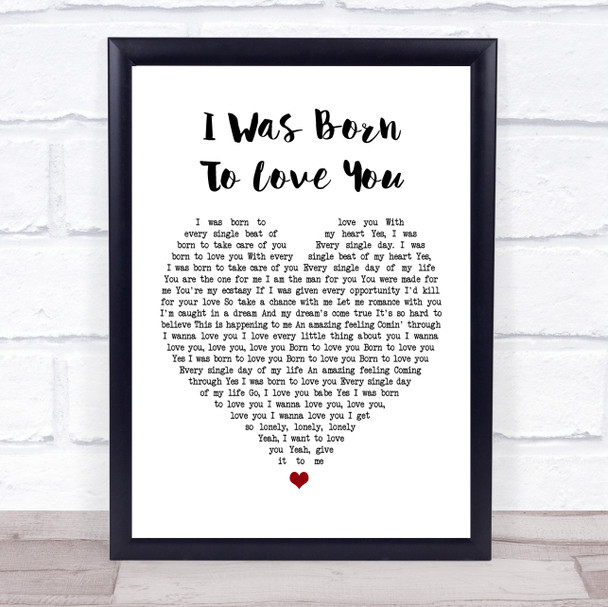 Queen I Was Born To Love You Heart Song Lyric Music Wall Art Print
