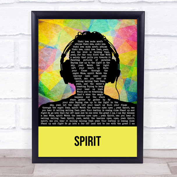 Beyonce Spirit Multicolour Man Headphones Song Lyric Print