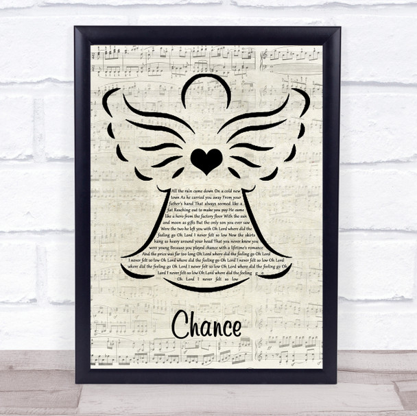 Big Country Chance Music Script Angel Song Lyric Print