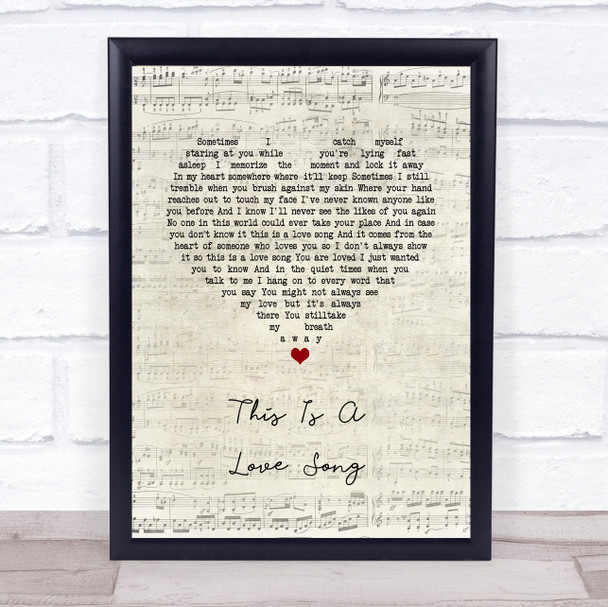Bill Anderson This Is A Love Song Script Heart Song Lyric Print