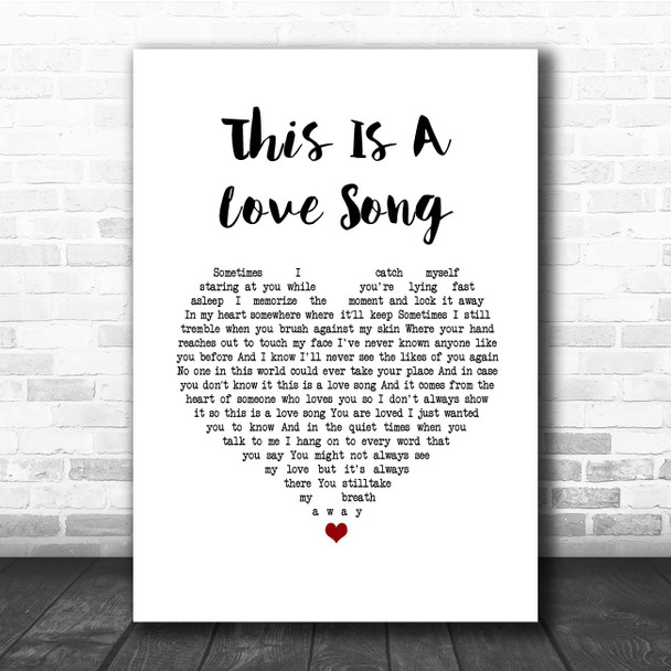 Bill Anderson This Is A Love Song White Heart Song Lyric Print