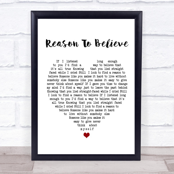 Rod Stewart Reason To Believe Heart Song Lyric Music Wall Art Print