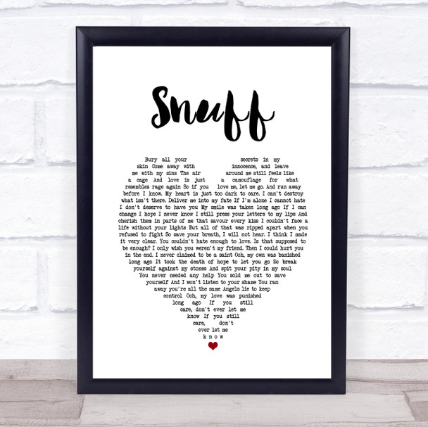Slipknot Snuff Heart Song Lyric Music Wall Art Print