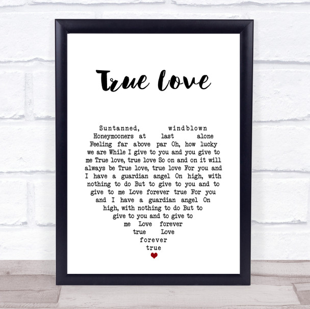Bing Crosby True Love White Heart Song Lyric Print