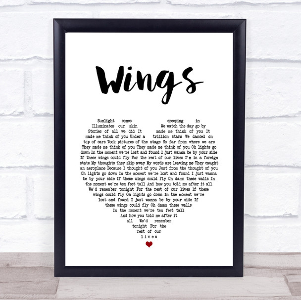 Birdy Wings Heart Song Lyric Music Wall Art Print