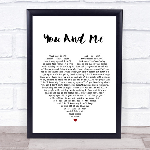 Lifehouse You And Me Heart Song Lyric Music Wall Art Print