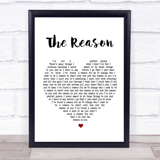 Hoobastank The Reason Heart Song Lyric Music Wall Art Print