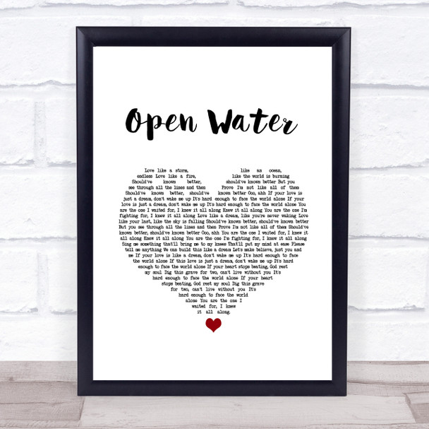 Blessthefall Open Water White Heart Song Lyric Print