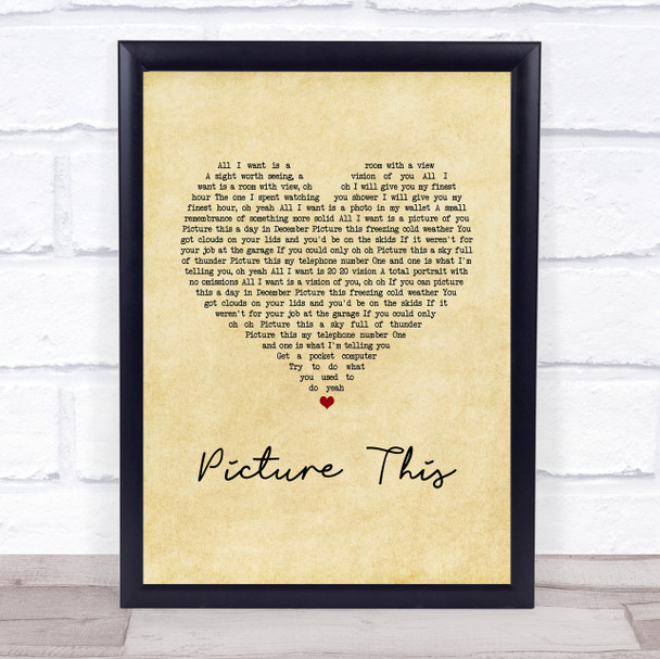 Blondie Picture This Vintage Heart Song Lyric Print