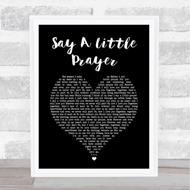 Bomb The Bass Say A Little Prayer Black Heart Song Lyric Print