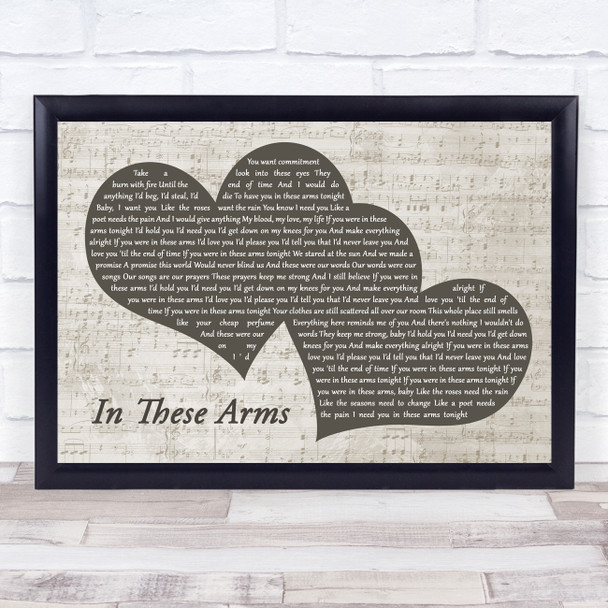 Bon Jovi In These Arms Landscape Music Script Two Hearts Song Lyric Print