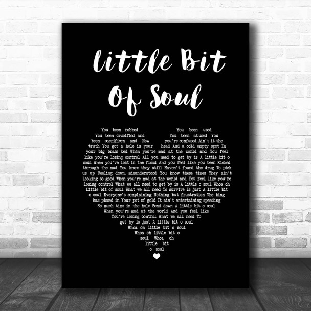 Bon Jovi Little Bit Of Soul Black Heart Song Lyric Print