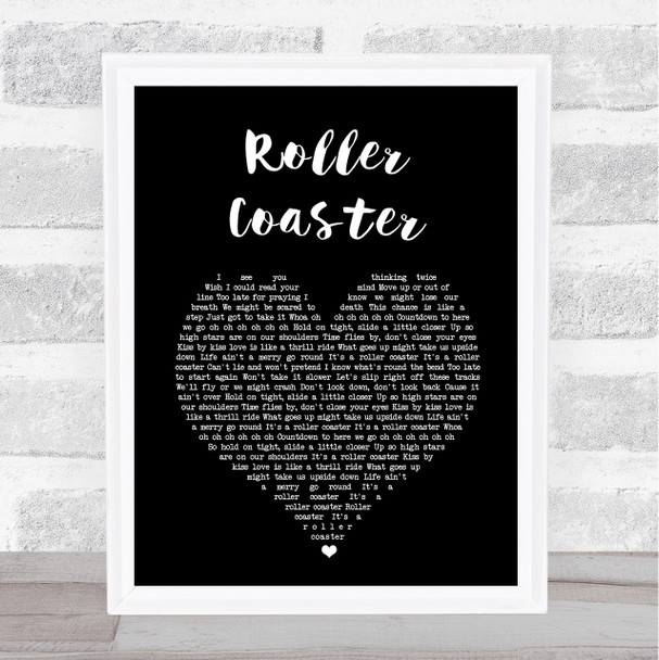Bon Jovi Roller Coaster Black Heart Song Lyric Print