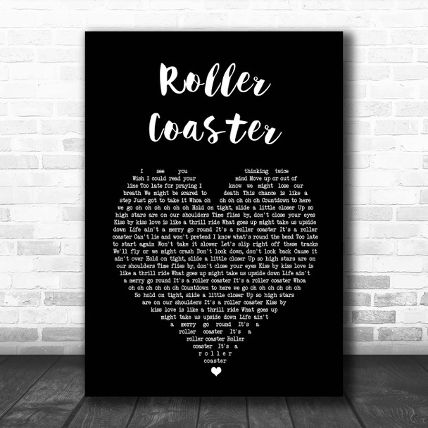 Bon Jovi Roller Coaster Black Heart Song Lyric Print