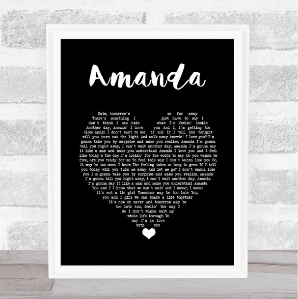 Boston Amanda Black Heart Song Lyric Print