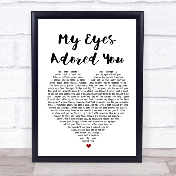 Frankie Valli My Eyes Adored You Heart Song Lyric Music Wall Art Print