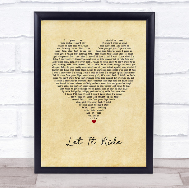 Brantley Gilbert Let It Ride Vintage Heart Song Lyric Print