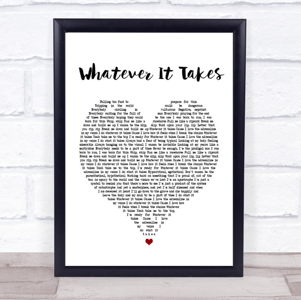 Imagine Dragons Whatever It Takes Heart Song Lyric Music Wall Art Print