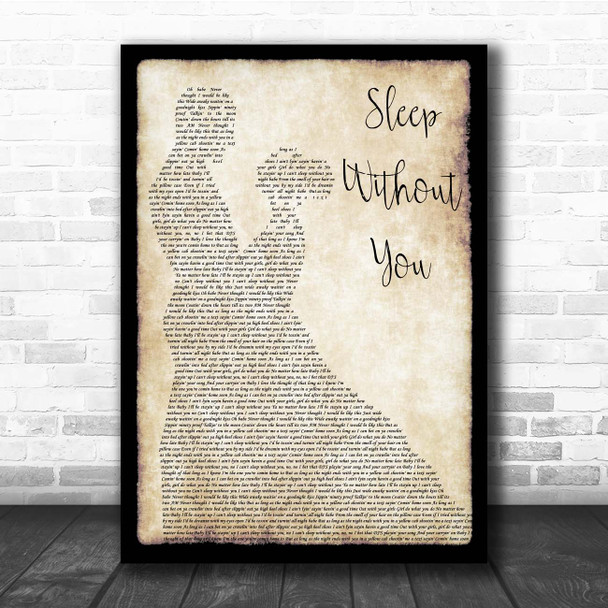Brett Young Sleep Without You Man Lady Dancing Song Lyric Print