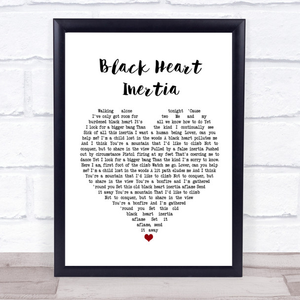 Incubus Black Heart Inertia Heart Song Lyric Music Wall Art Print