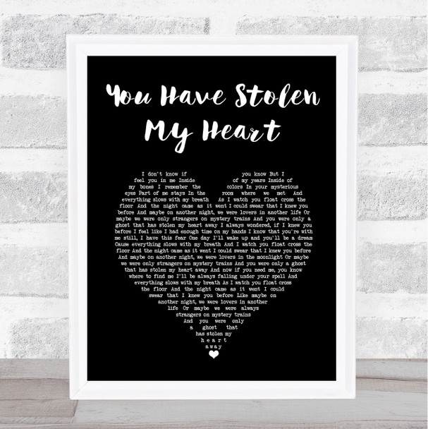 Brian Fallon You Have Stolen My Heart Black Heart Song Lyric Print