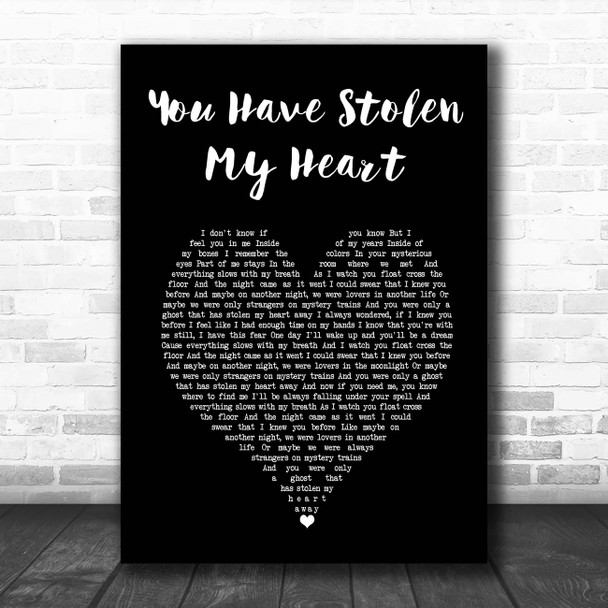 Brian Fallon You Have Stolen My Heart Black Heart Song Lyric Print