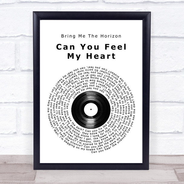 Bring Me The Horizon Can You Feel My Heart Vinyl Record Song Lyric Print