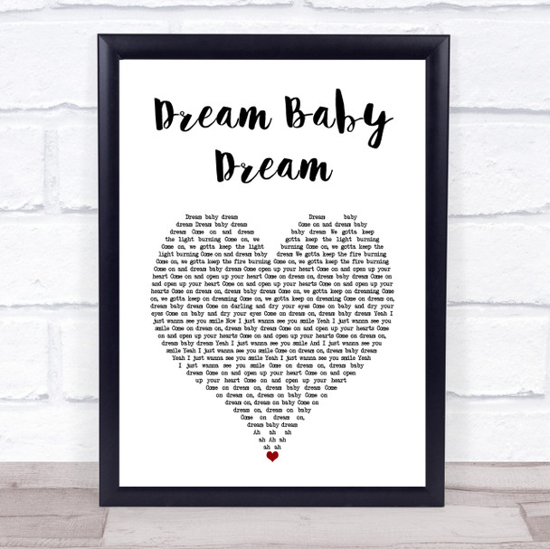 Bruce Springsteen Dream Baby Dream White Heart Song Lyric Print