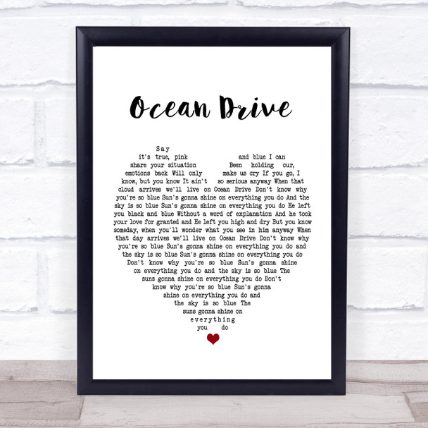 Lighthouse Family Ocean Drive Heart Song Lyric Music Wall Art Print