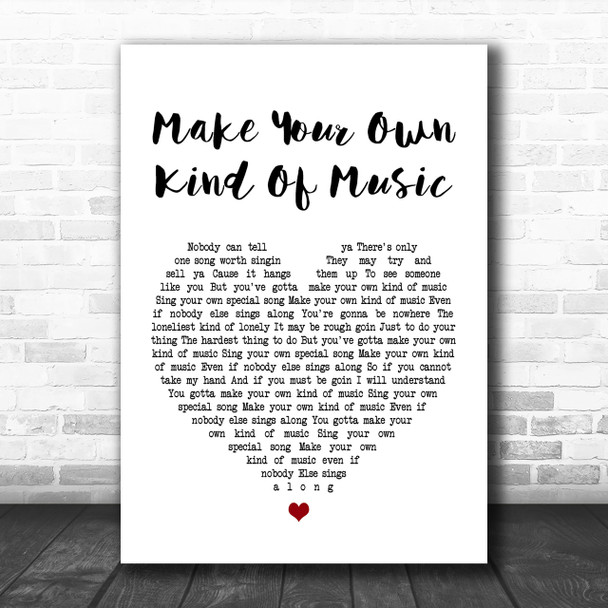 Mama Cass Elliot Make Your Own Kind Of Music Heart Song Lyric Music Wall Art Print