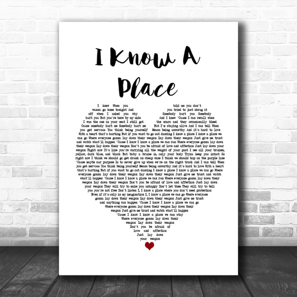 MUNA I Know A Place Heart Song Lyric Music Wall Art Print