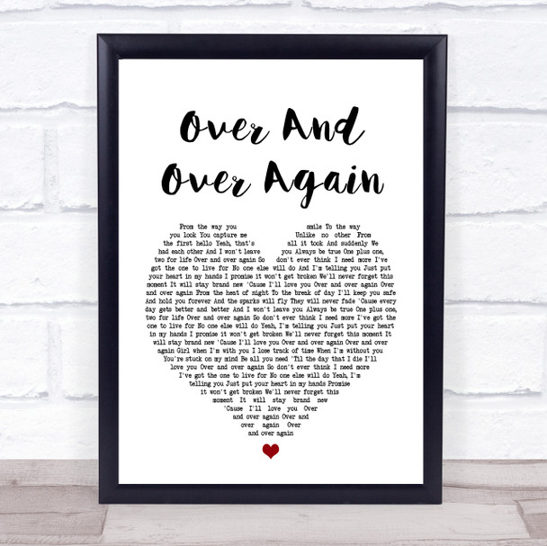 Nathan Sykes Over And Over Again Heart Song Lyric Music Wall Art Print
